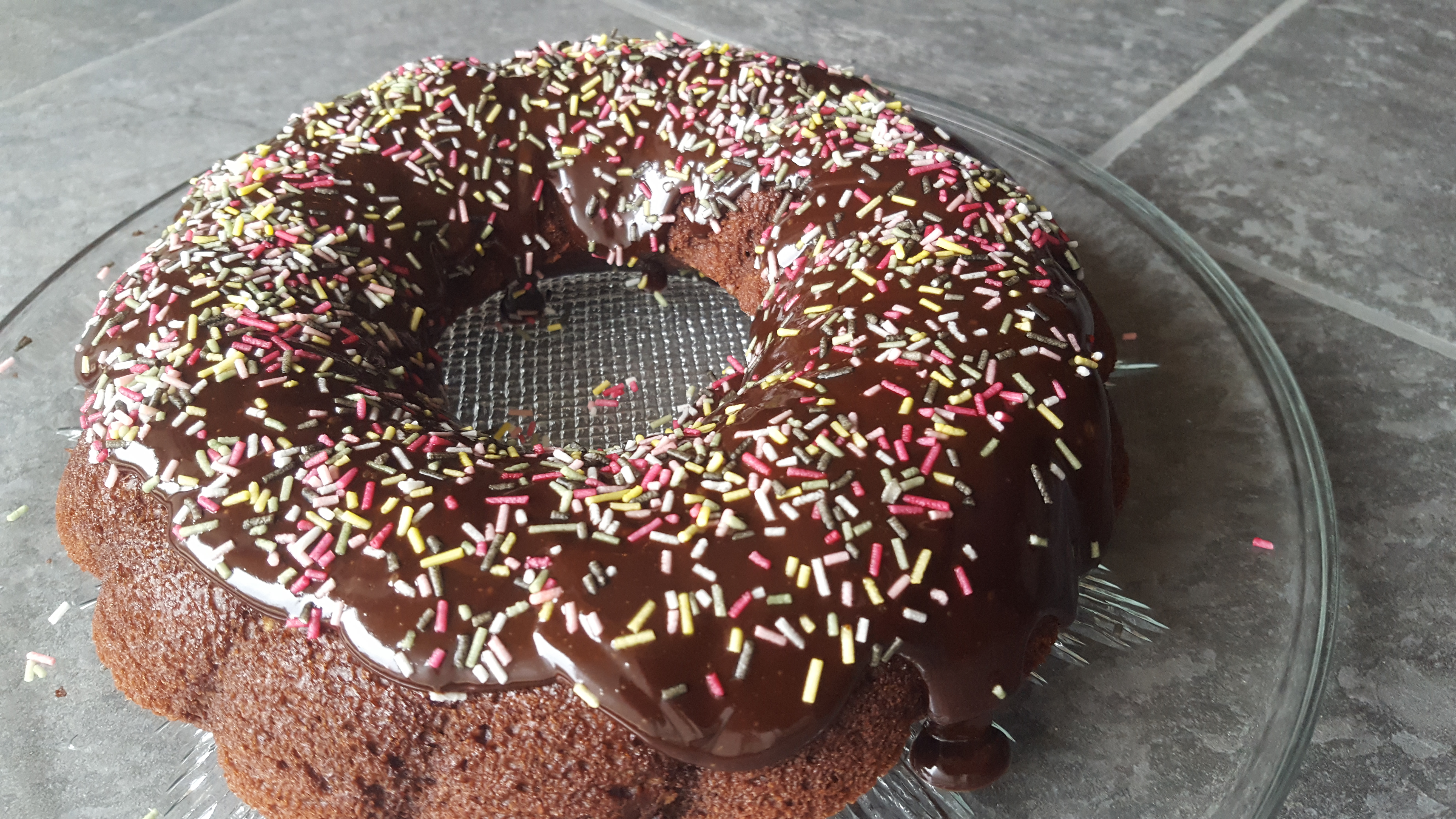 Crazy chocolate donut cake
