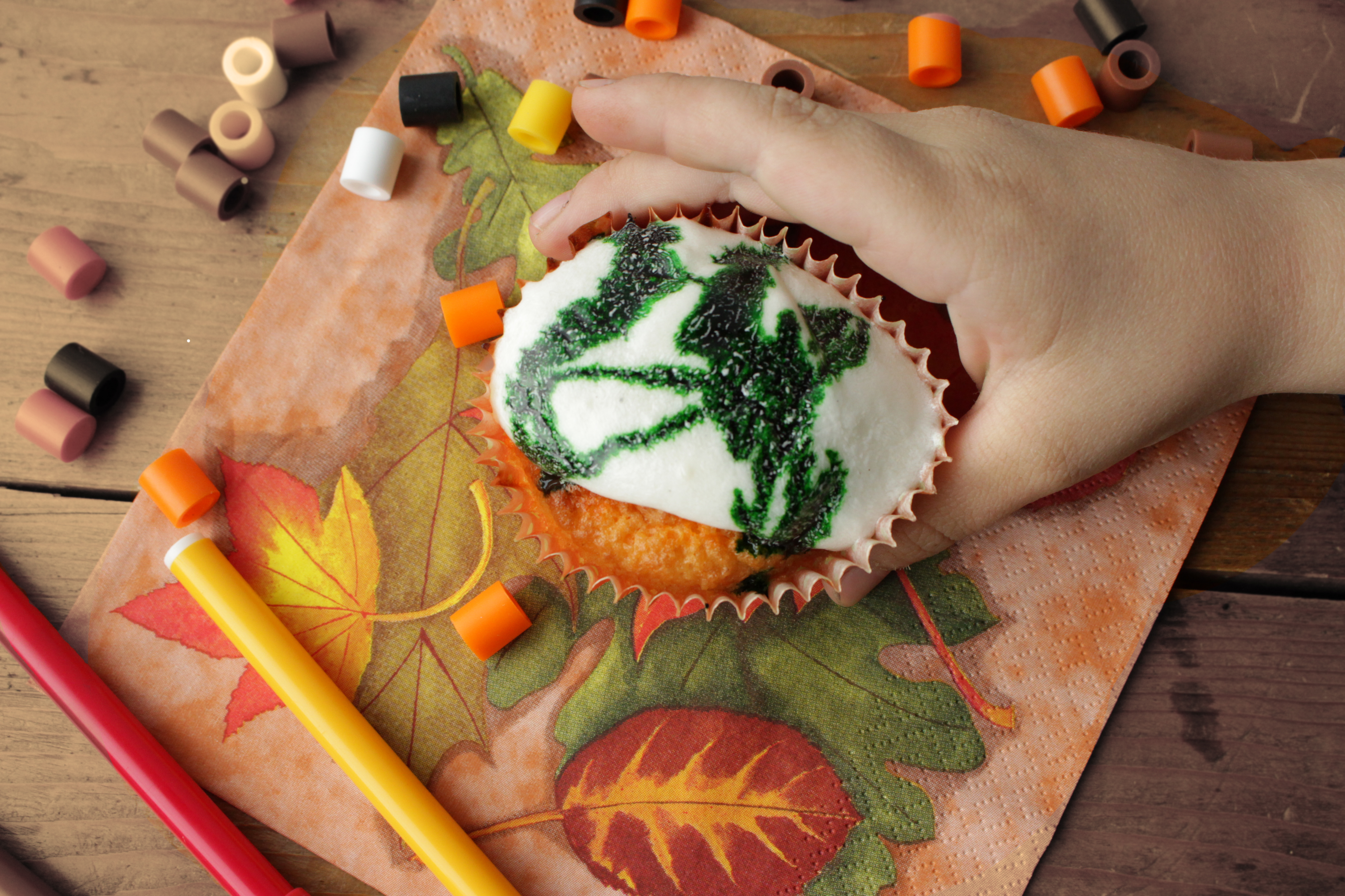 Skikkelig stygge halloweenmuffins med grønt snørr